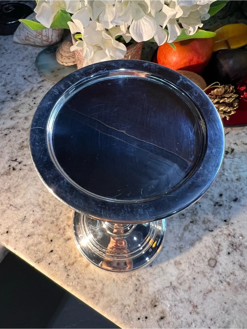 Restoration Hardware Silver Metal Pillar Candle Holder Hard to Find Price Firm